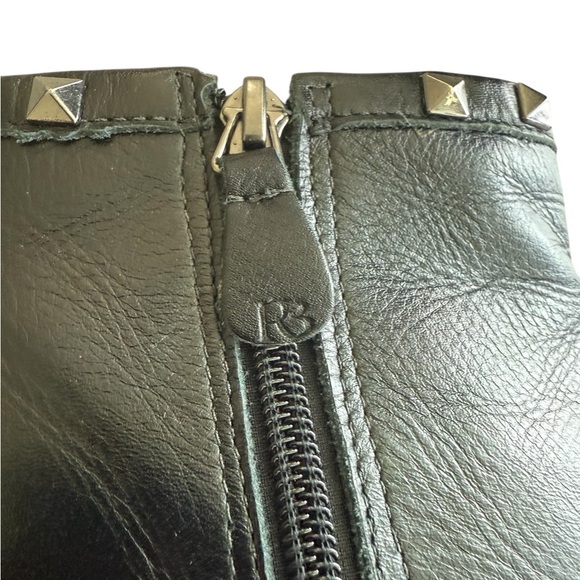 Raphaella Booz Rockstud Accents Leather Ankle Boots Women's Size 7 - Picture 4 of 12